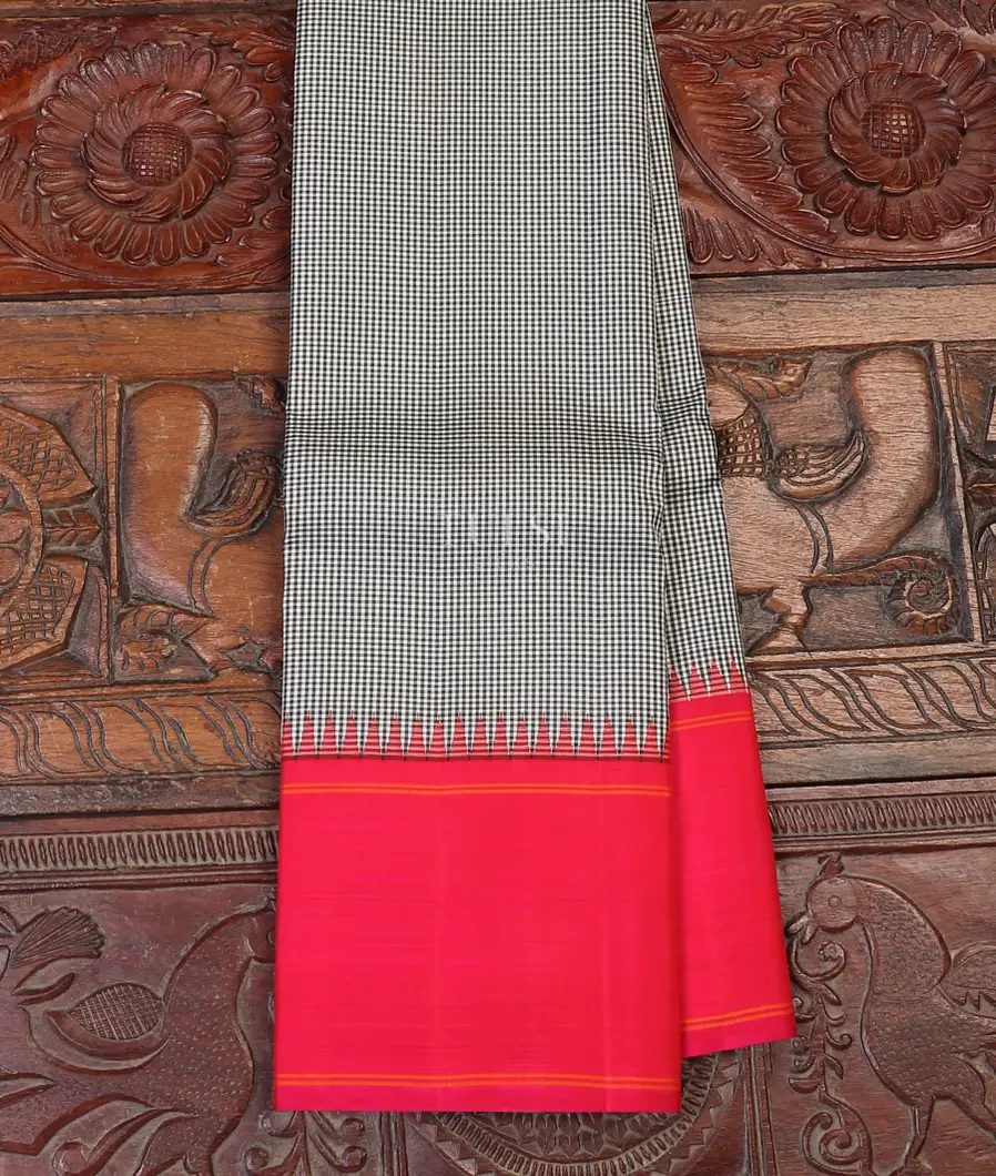 Black and Grey Kanjivaram Silk Saree T582323-image