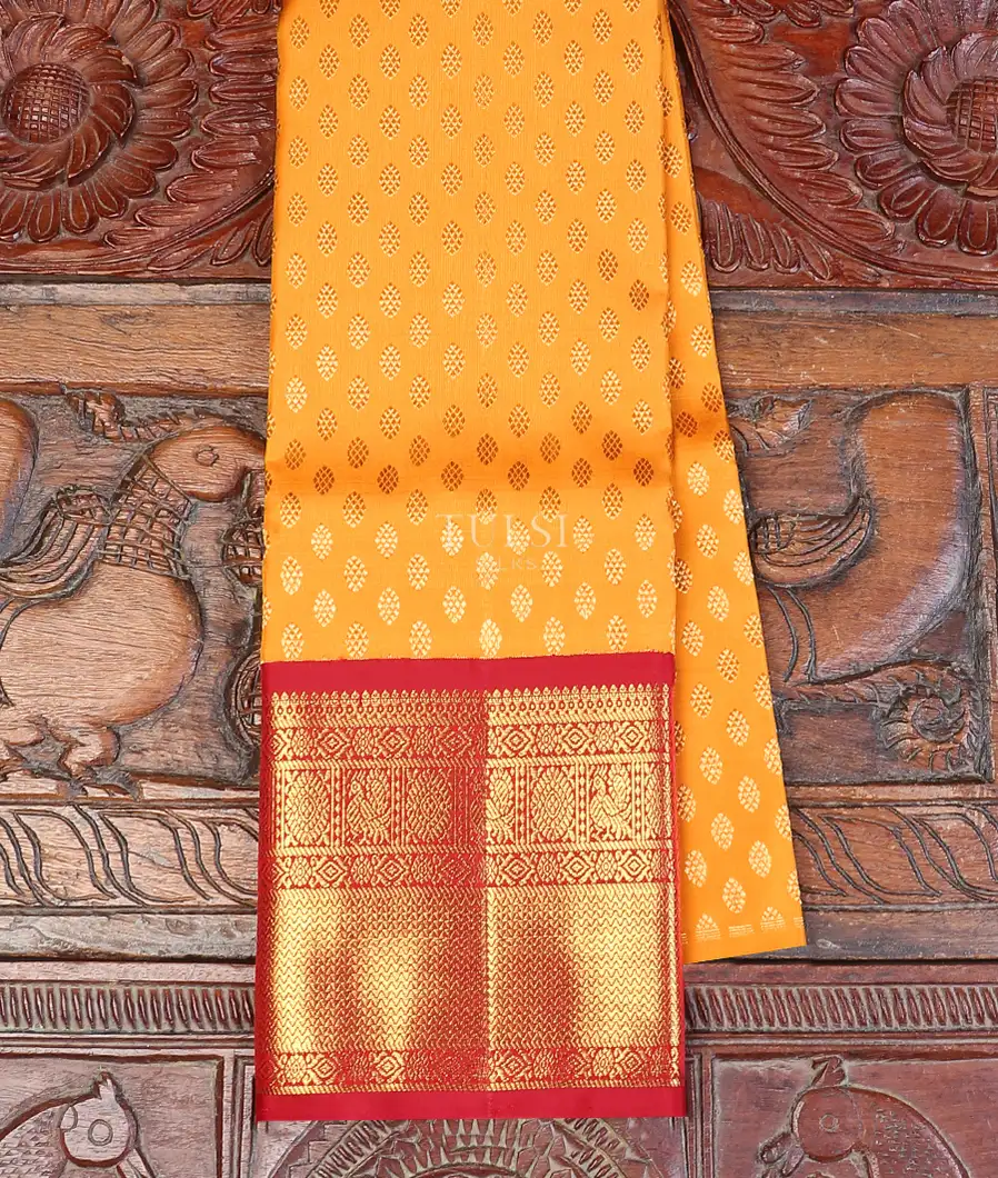 Yellow Kanjivaram Silk Kids Pavadai T524318-image