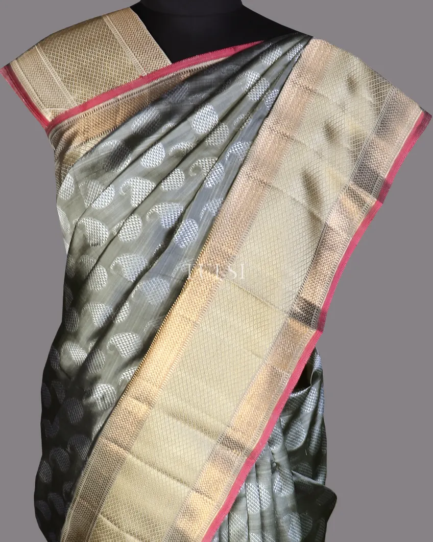 Grey Kanjivaram Silk Saree T588083-image