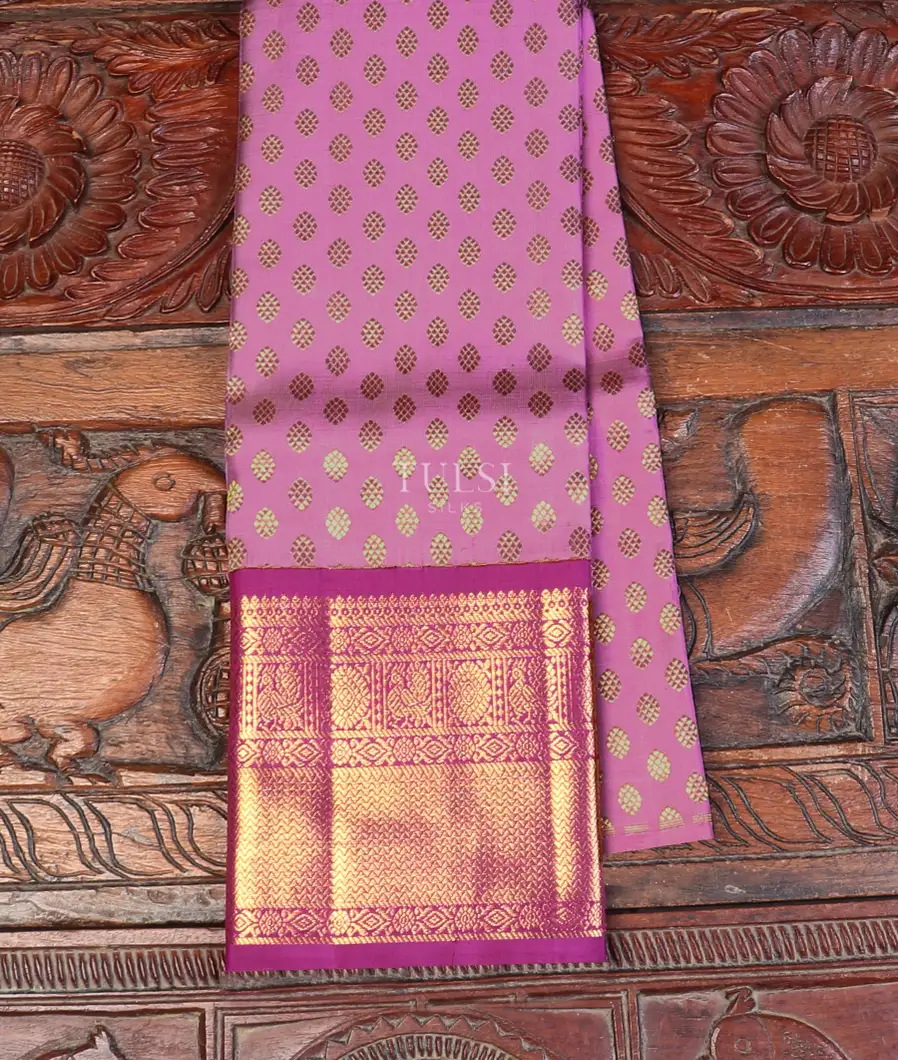 Lavender Kanjivaram Silk Kids Pavadai T581285-image