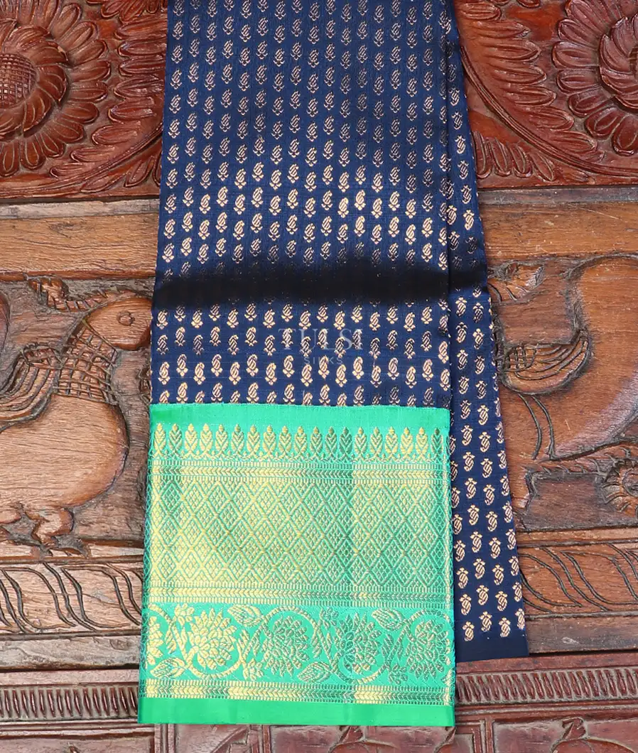 Blue Kanjivaram Silk Kids Pavadai T413216-1-image