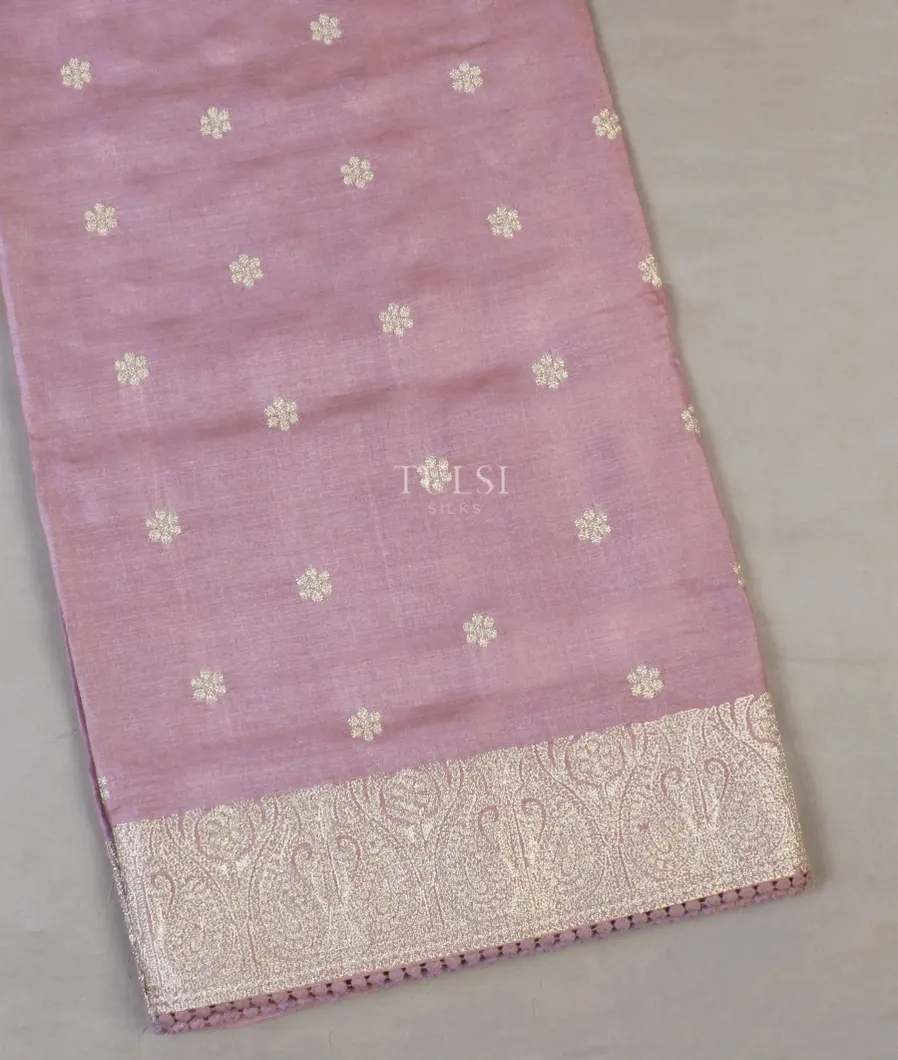 Lavender Tussar Embroidery Saree T572076-image