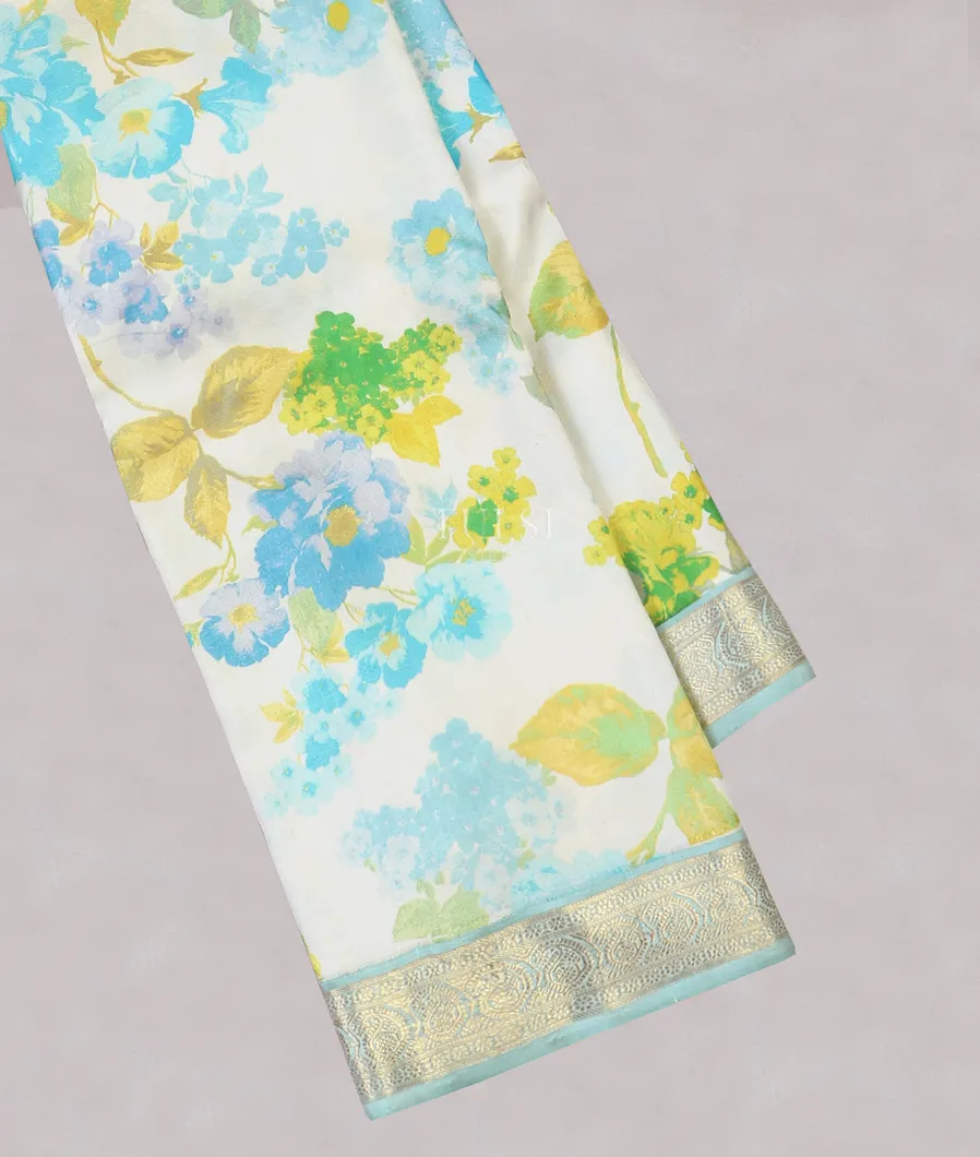 Off - white Printed Kanjivaram Silk Saree T560296-image