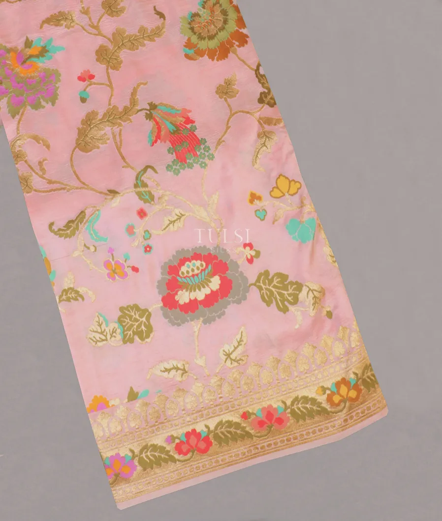 Pink Banaras Georgette Silk Saree T570471-image