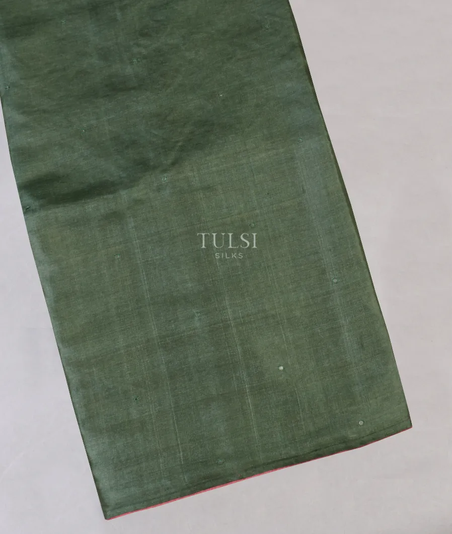 Greyish Green Tussar Embroidery Saree T587465-image