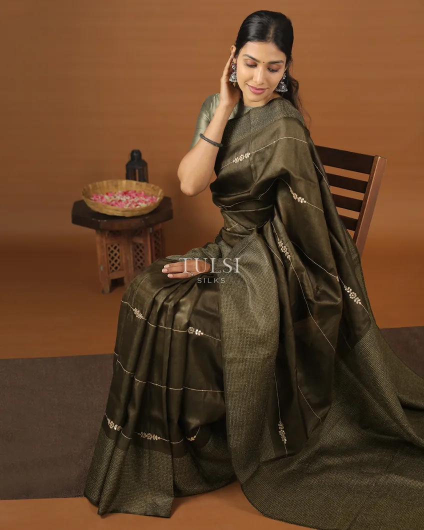 dark-green-tussar-embroidery-saree-t570641-t570641-d