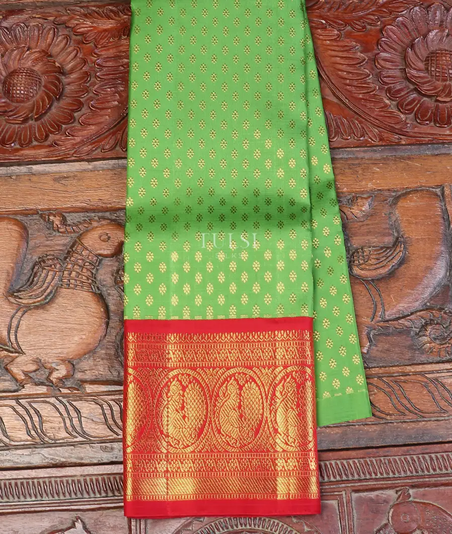 Green Kanjivaram Silk Kids Pavadai T581292-image