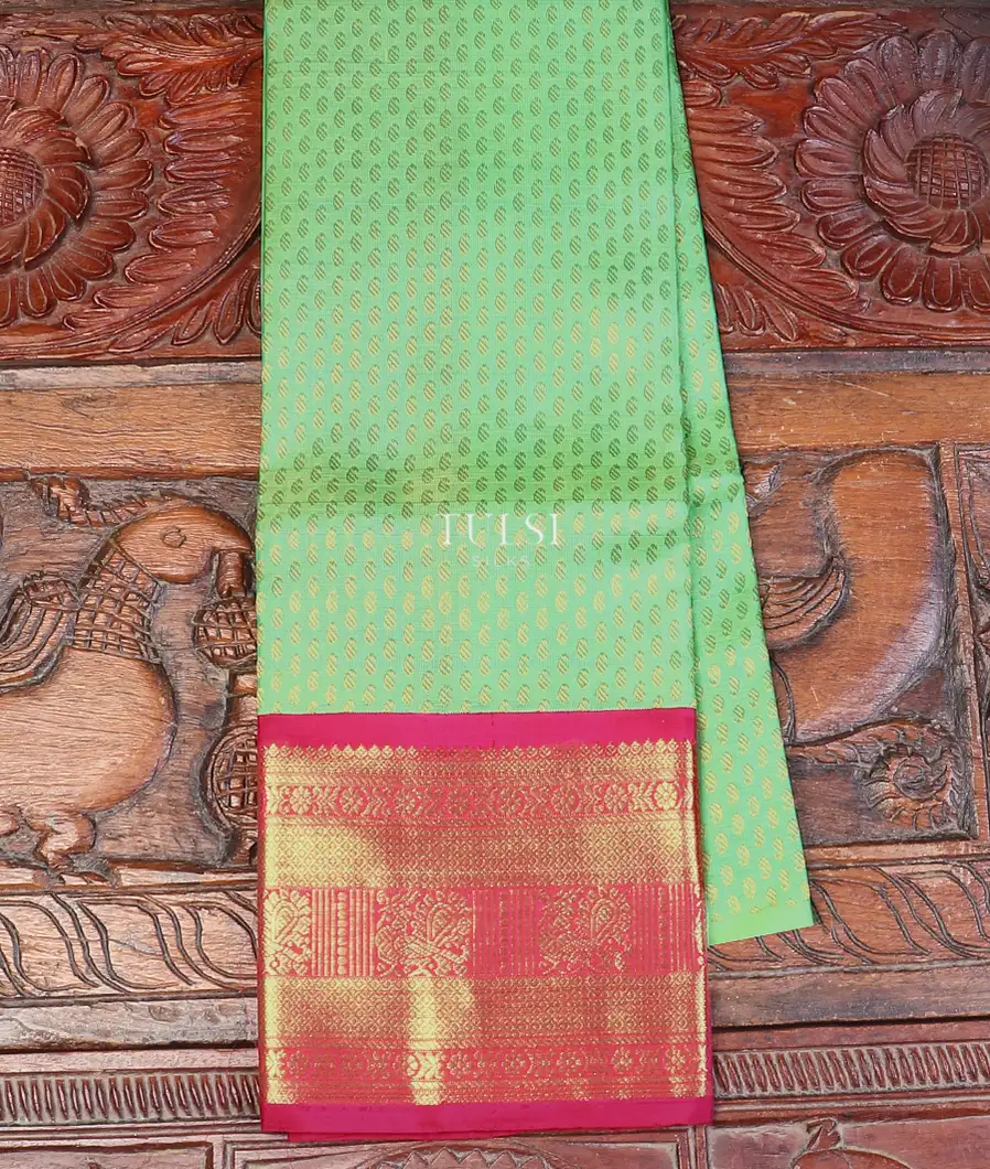 Light Green Kanjivaram Silk Kids Pavadai T473558-1-image