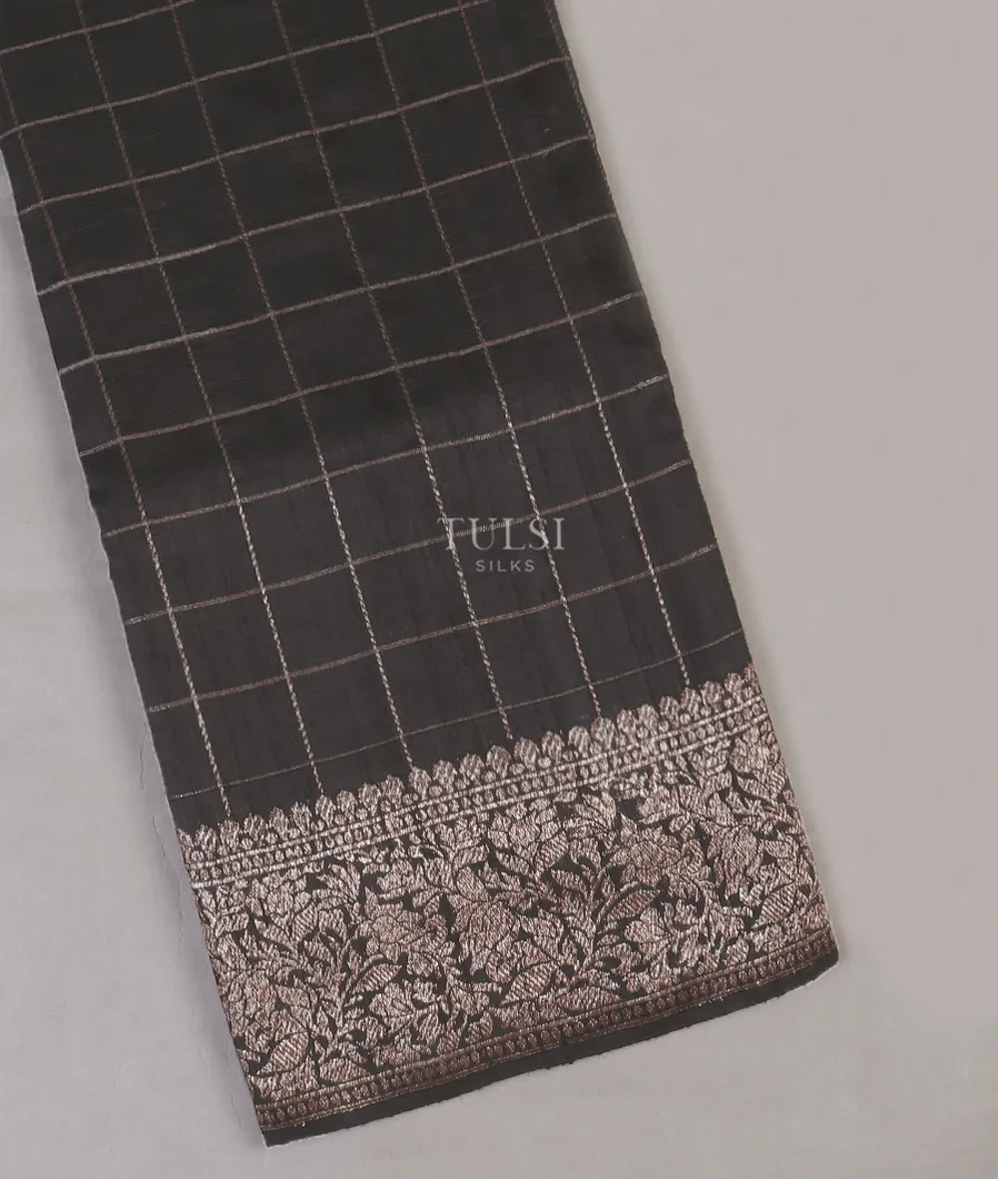 Black Banaras Tussar Saree T588319-1-image