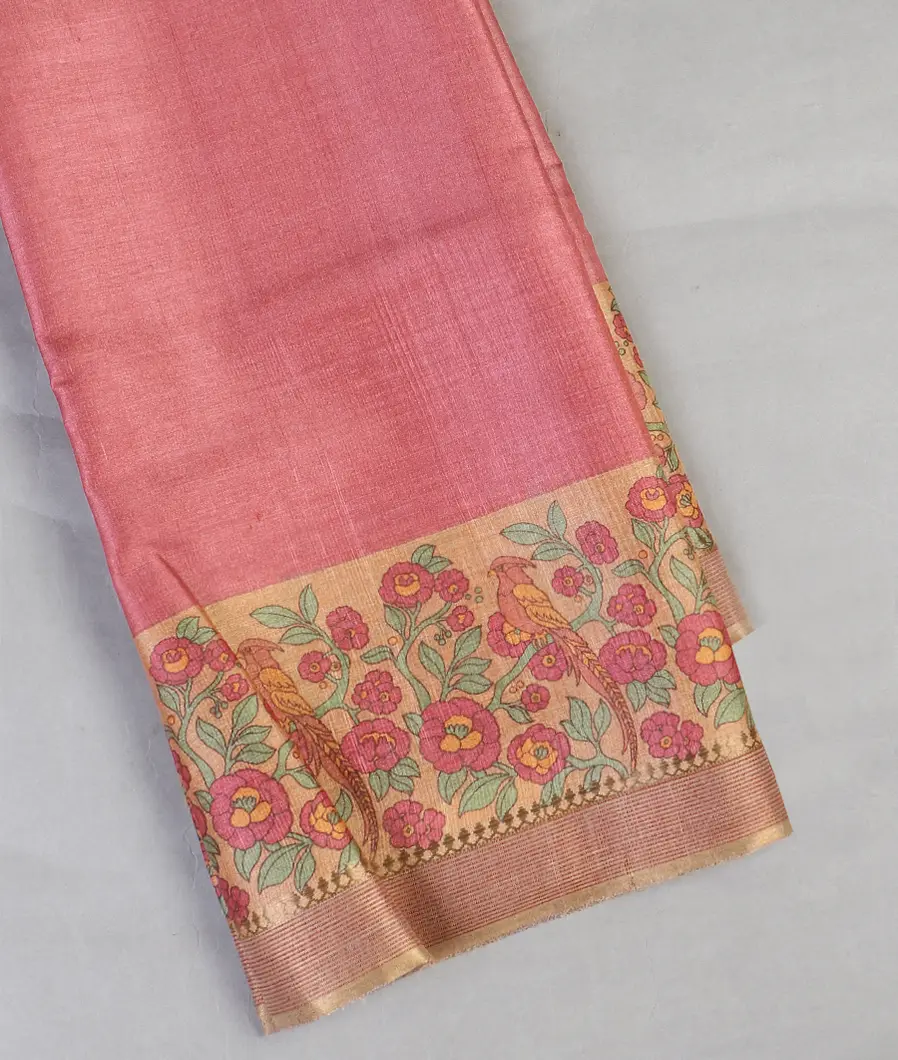 Pink Tussar Printed Saree T585130-image