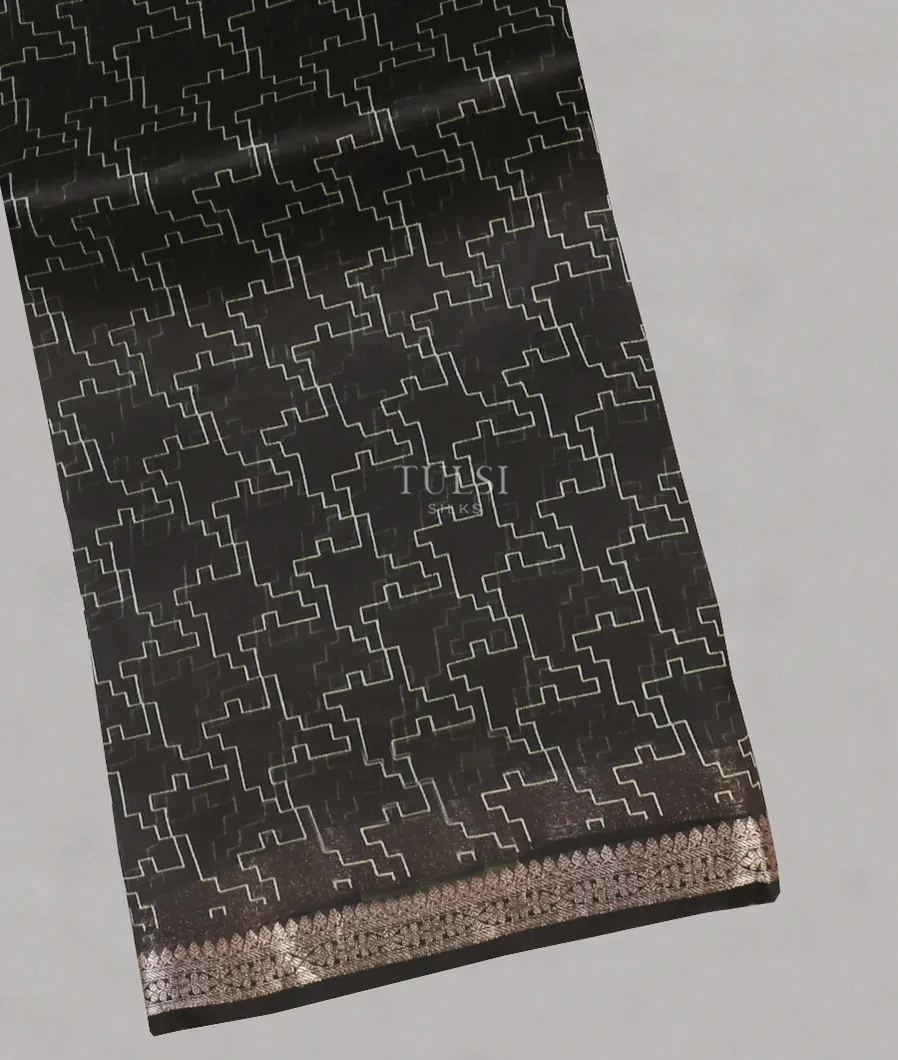 Black Kora Organza Printed Saree T516027-image