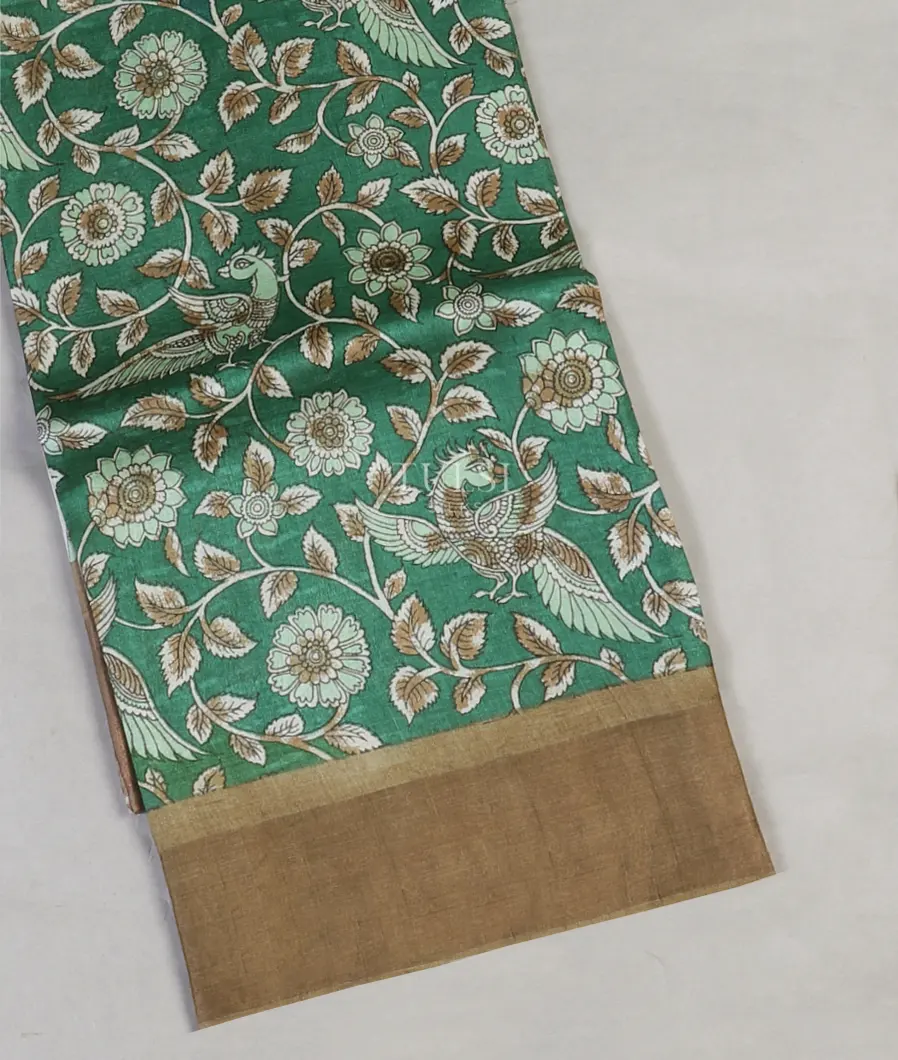 Green Tussar Printed Saree T572717-image