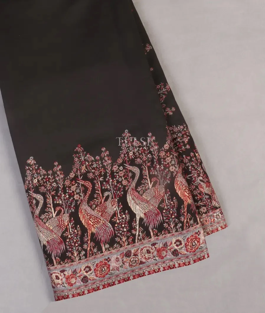 Black Kashmir Kani Silk Saree T585414-image
