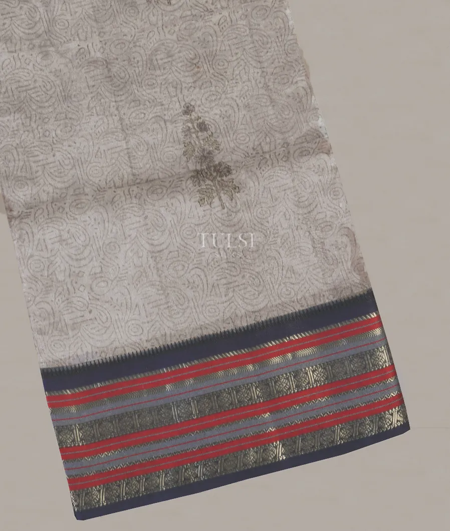 Grey Chanderi Cotton Saree T588792-image