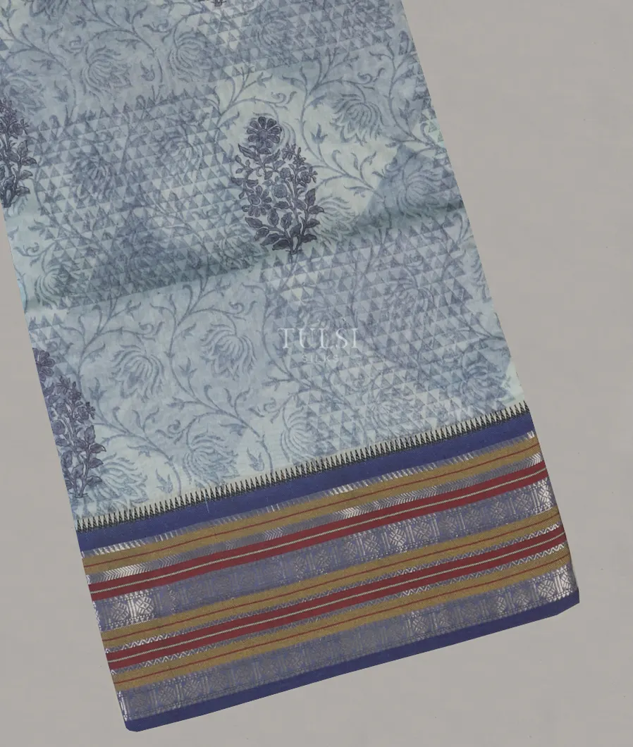 Bluish grey Chanderi Cotton Saree T588808-image