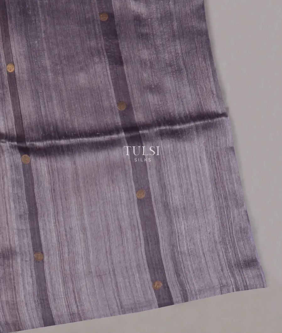 Greyish Purple Handwoven Tussar Saree T569686-image