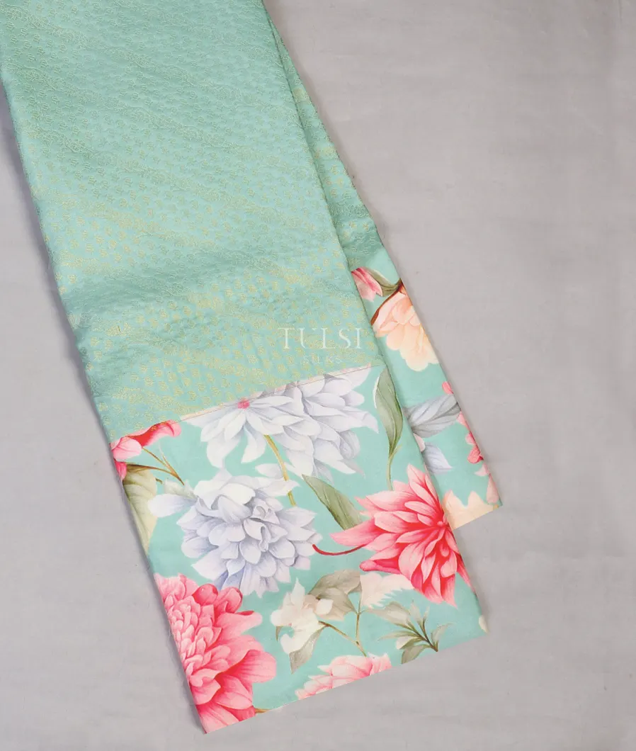 Blue Printed Kanjivaram Silk Saree T579603-image