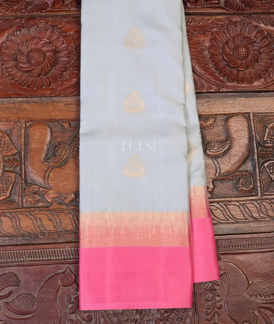 Silver Grey Soft Silk Saree T584137-image