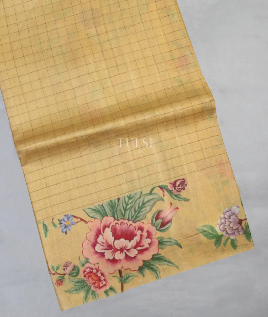 Beige Tussar Printed Saree T584520-image