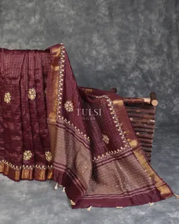 burgundy-linen-embroidery-saree-t587237-t587237-b