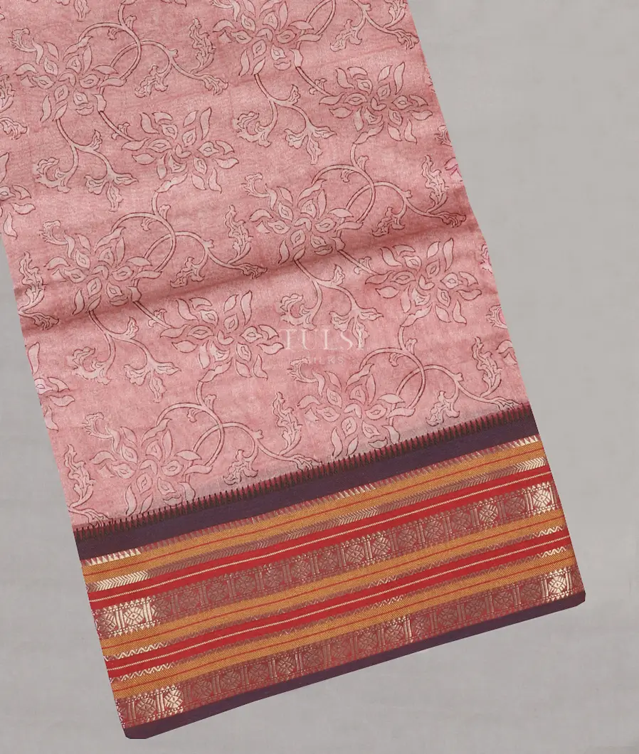Pink Chanderi Cotton Saree T588817-image
