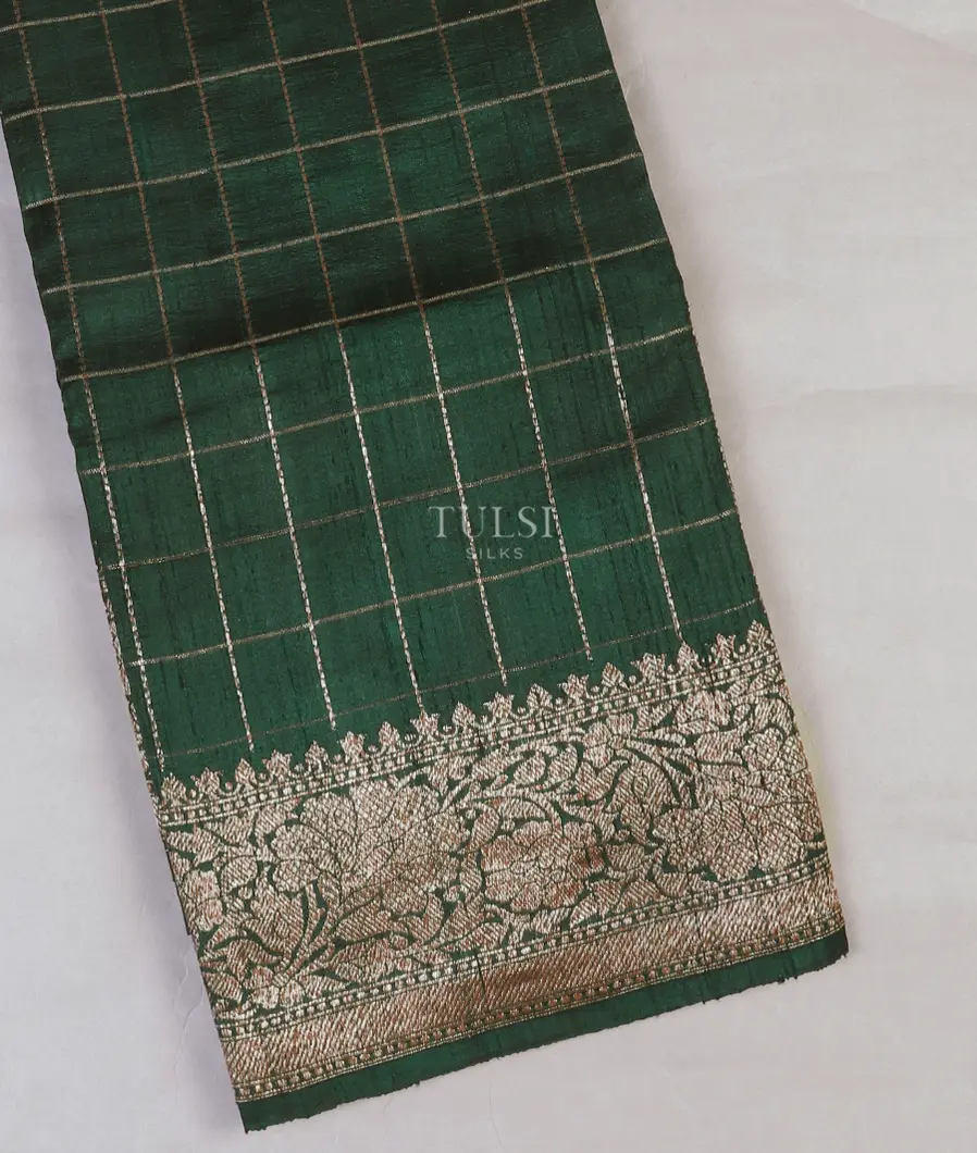 Green Banaras Tussar Saree T588326-image
