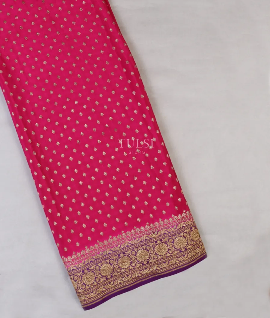 Pink Banaras Crepe Silk Saree T553808-image