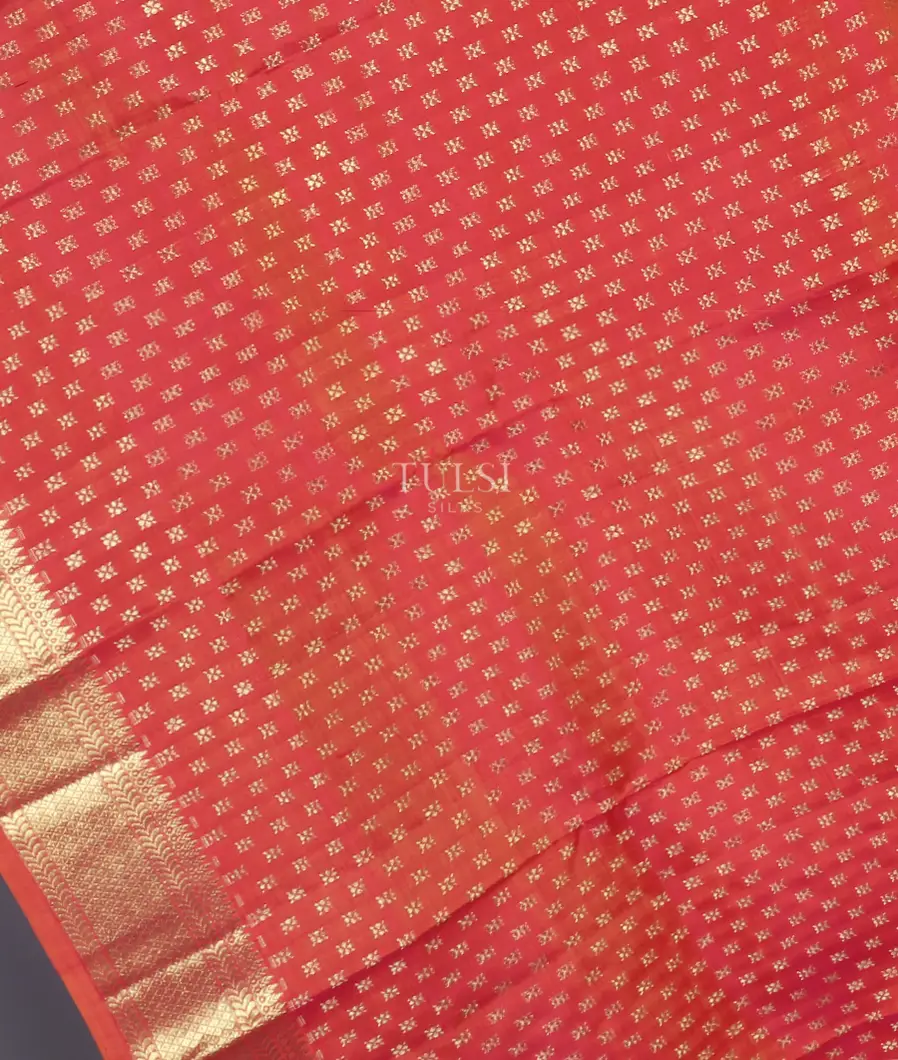 Orangish Pink Kanjivaram Silk Dupatta T563594-image