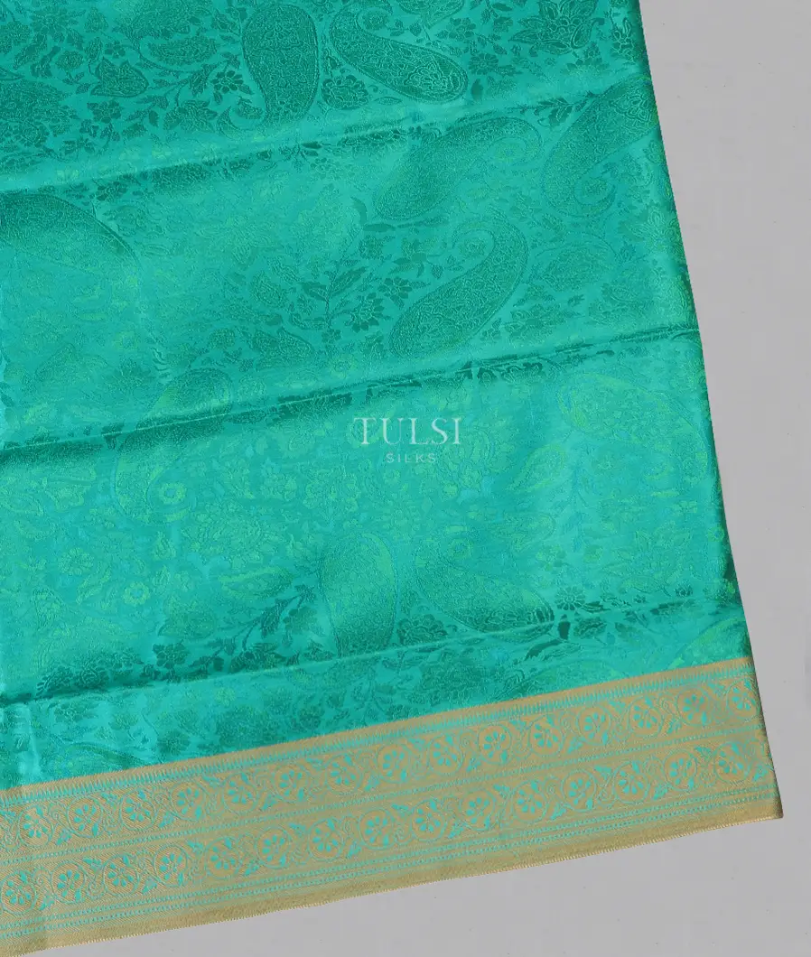Bluish Green Soft Silk Saree T568353-image