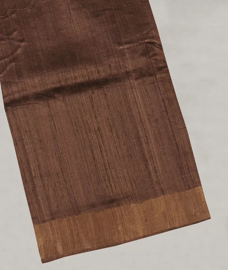 Brown Tussar Printed Saree T570379-image