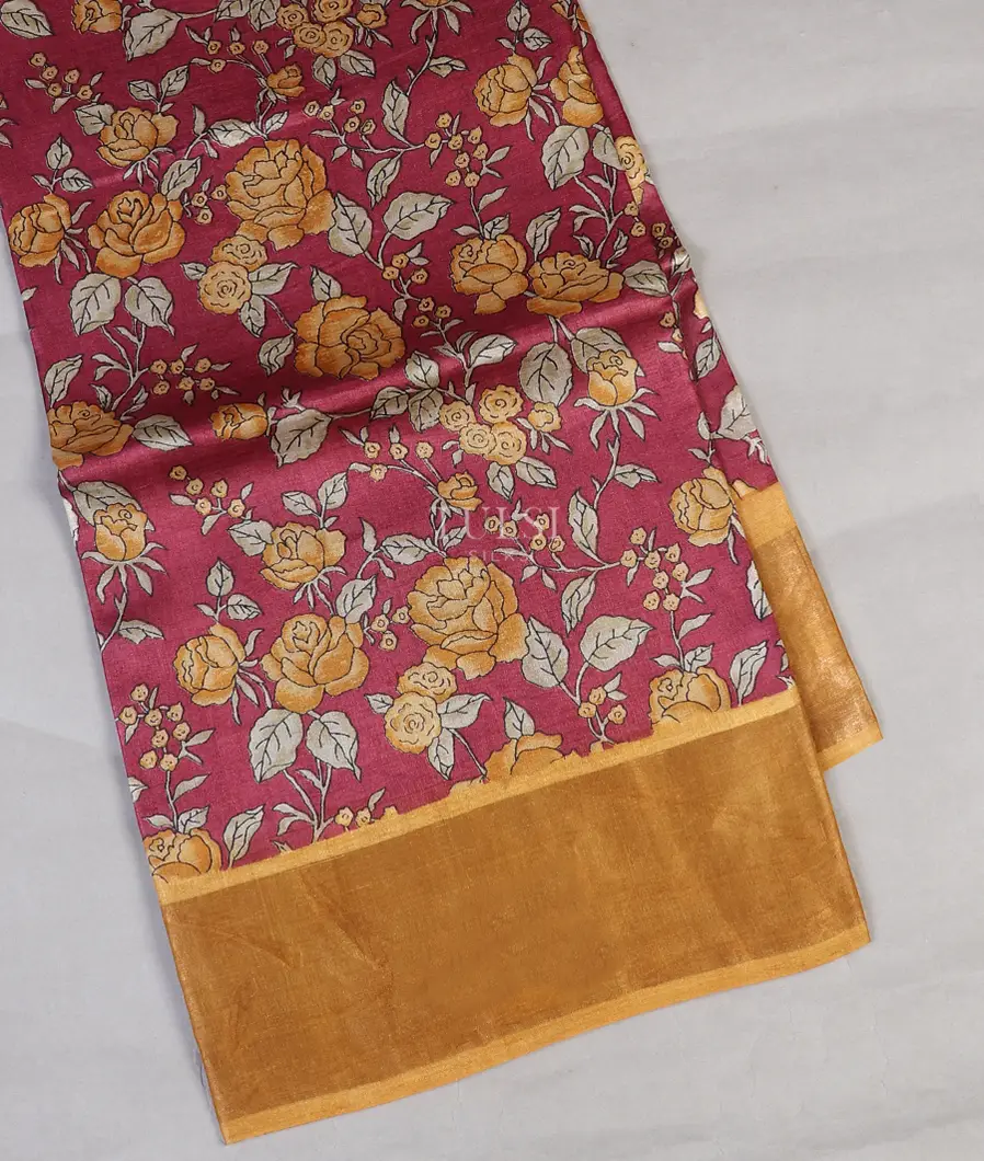 Pink Tussar Printed Saree T559921-image
