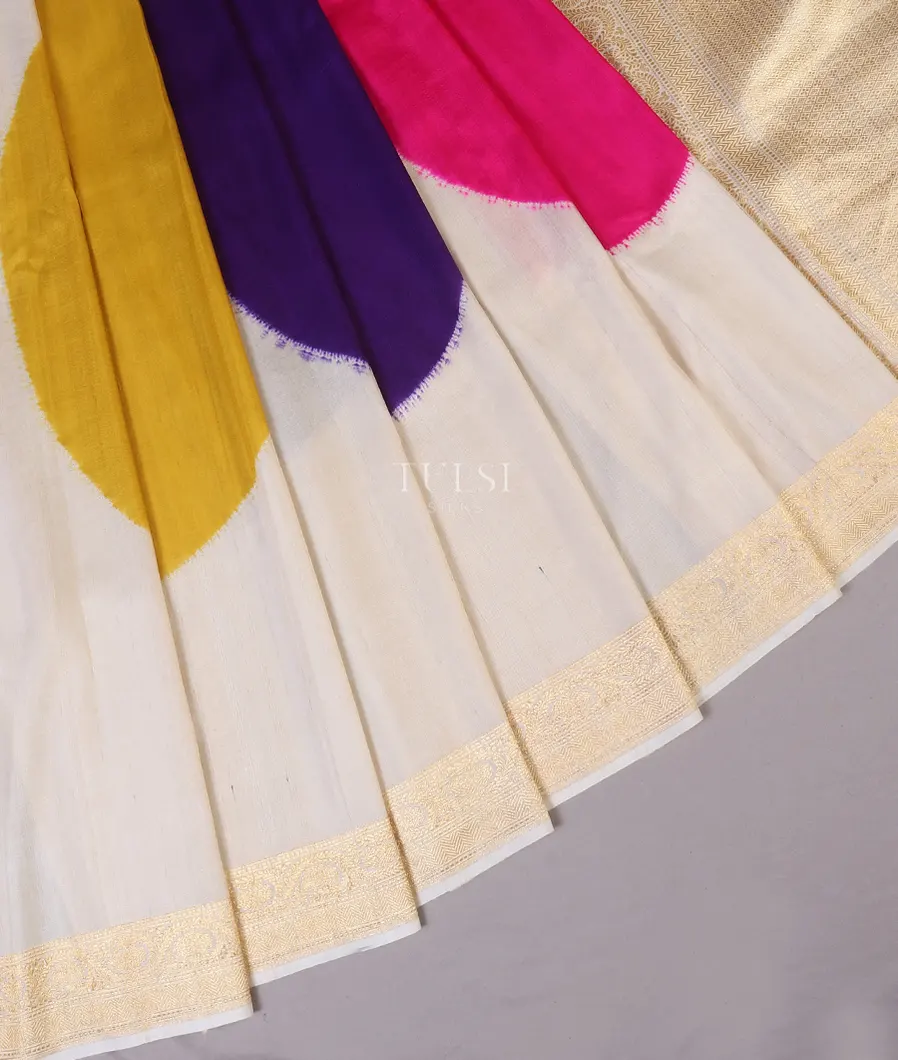 Off-White Tussar Georgette Saree T570474-image