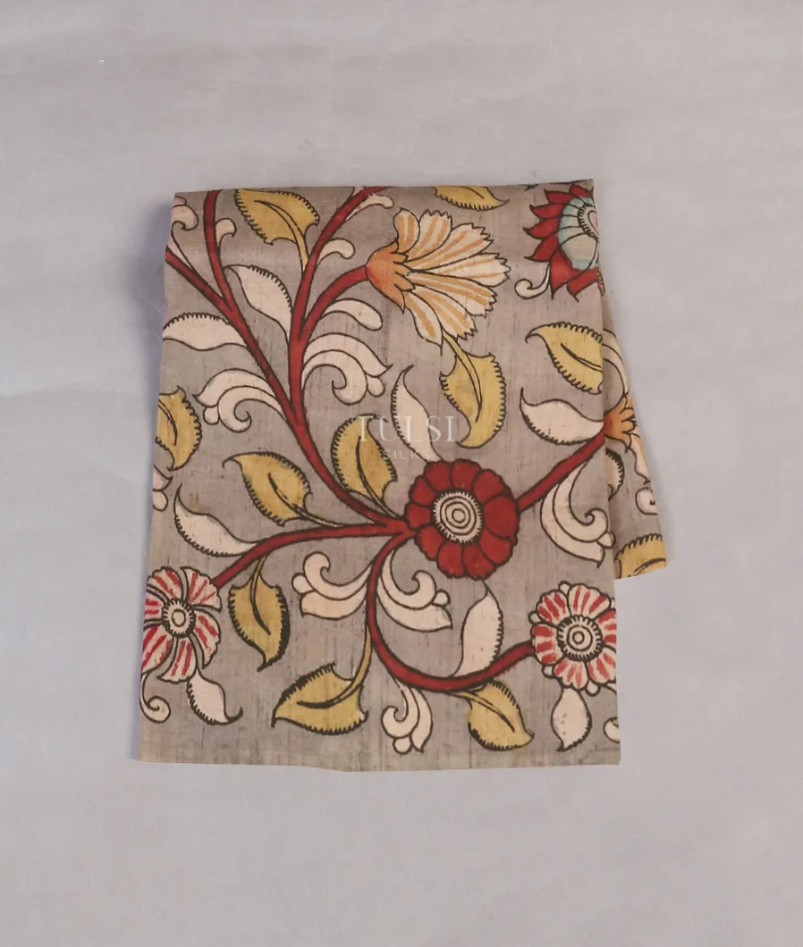Grey Hand Painted Kalamkari Blouse T572467-image