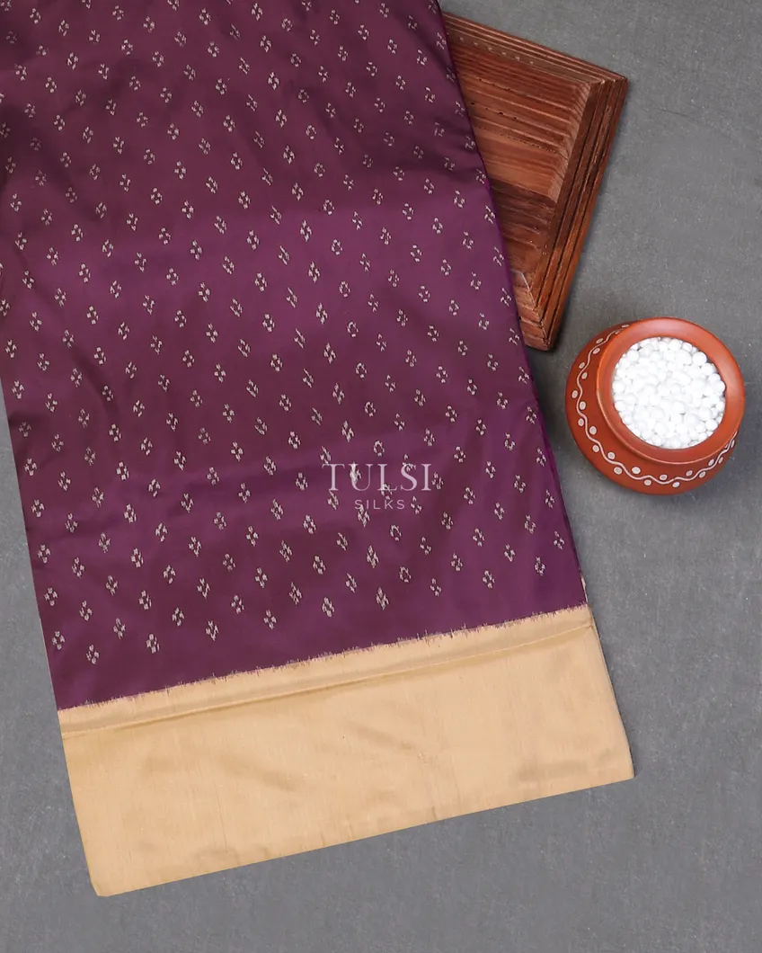 Purple Ikat Silk Saree T576841-image