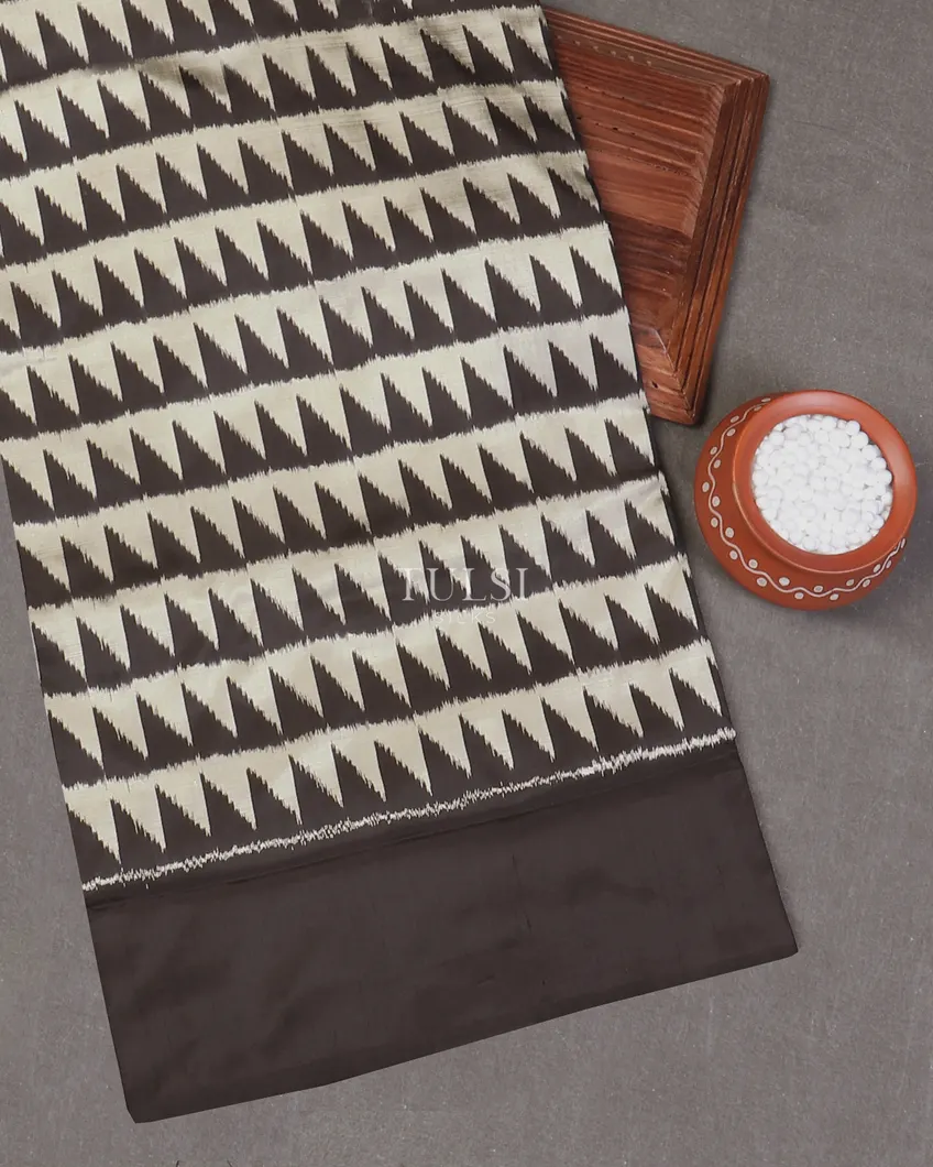 Black Ikat Silk Saree T576865-image