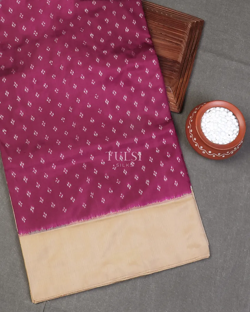 Purple Ikat Silk Saree T576839-image