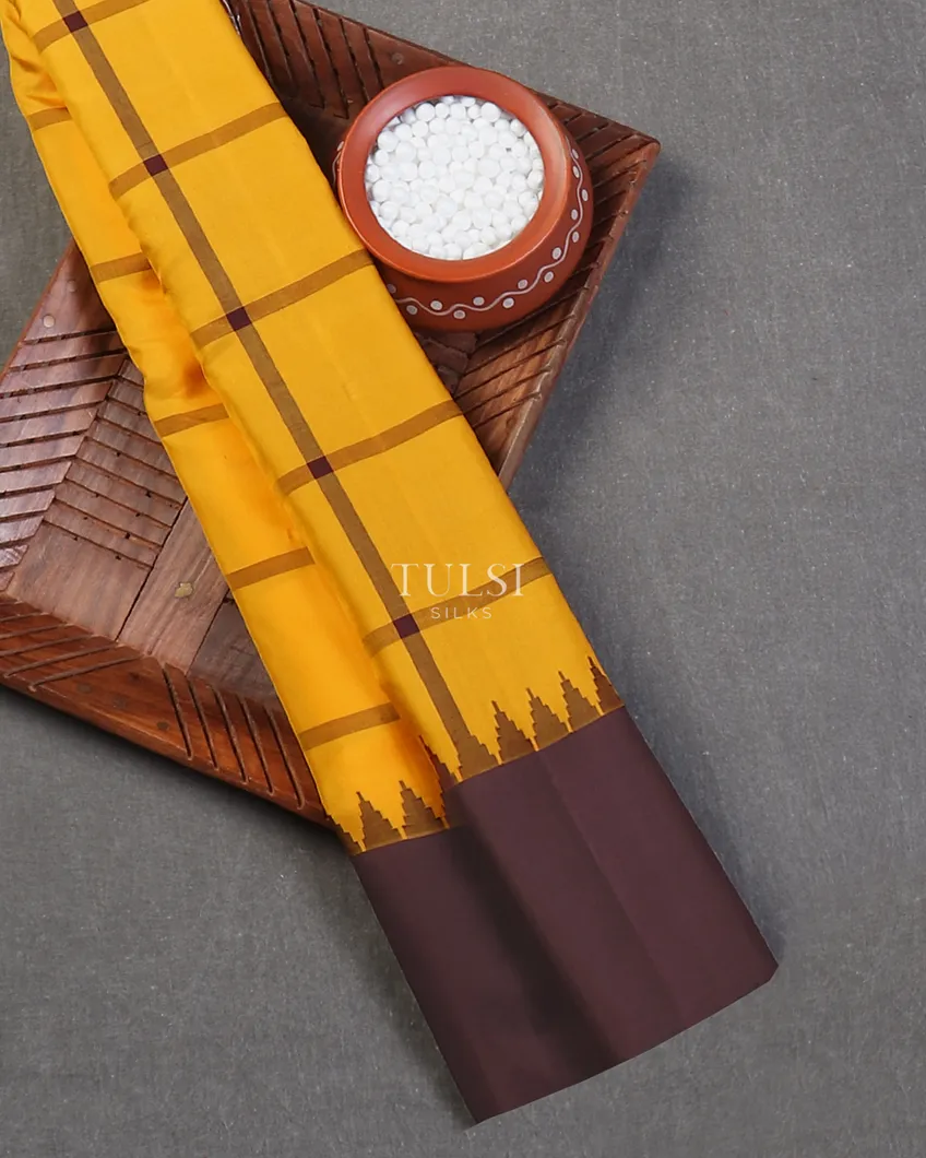 Yellow Gadwal Silk Saree T586665-image