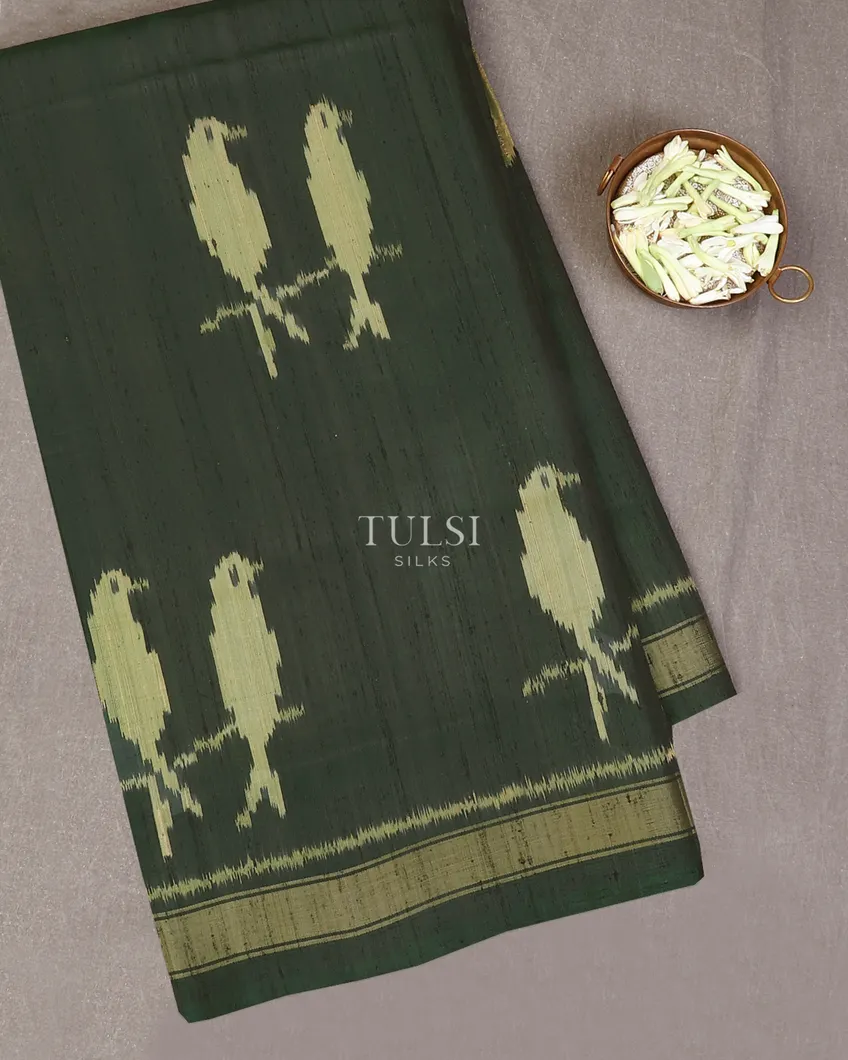Bottle Green Patola Silk Saree T577108-image
