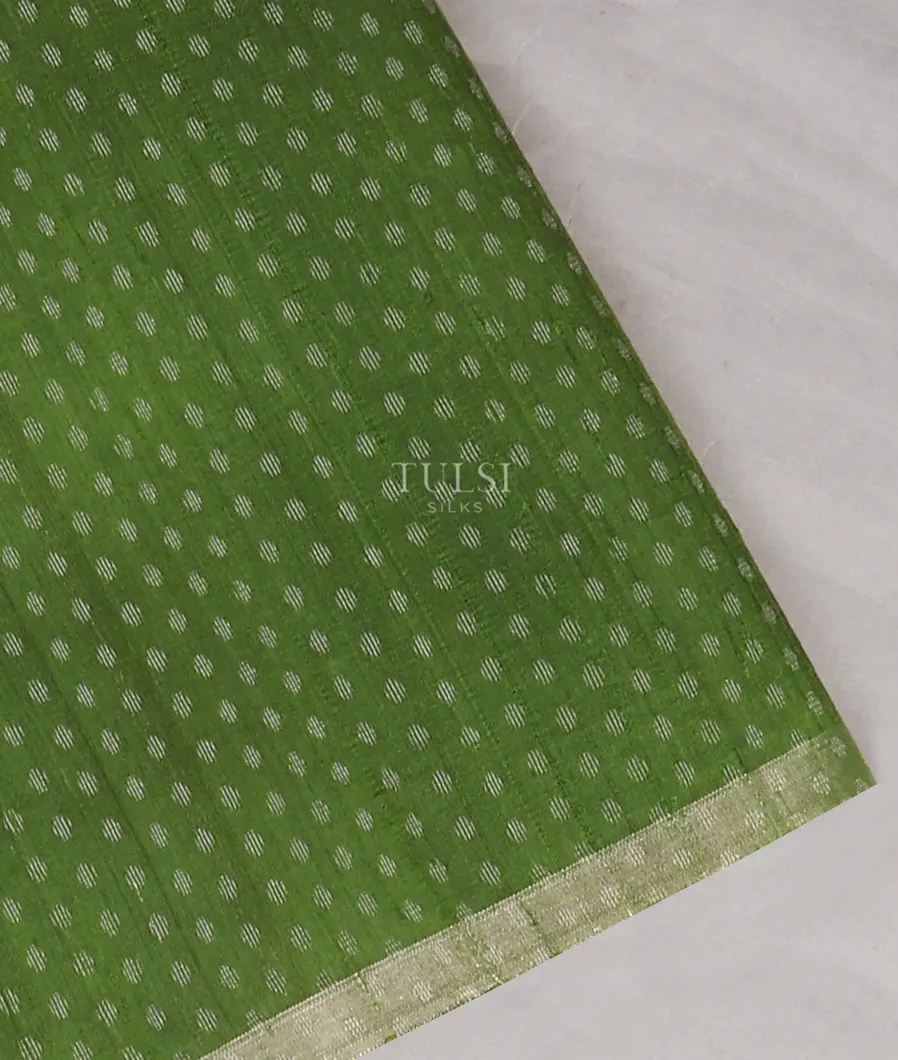 Green Woven Raw Silk Saree T588962-image