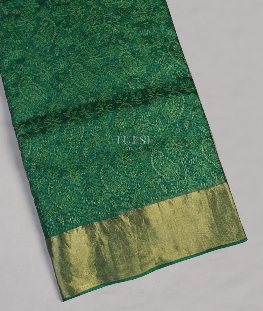 Green Silk Kota Embroidery Saree T588846-image