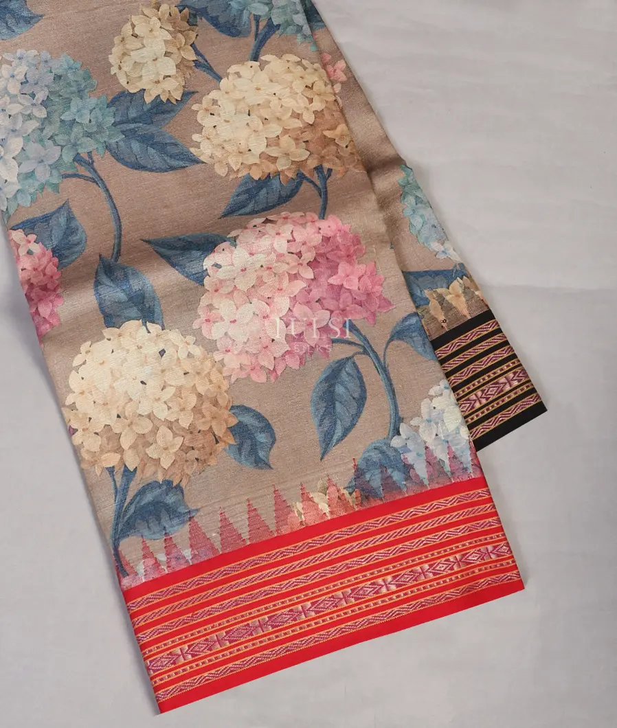 Brownish Beige Vidarbha Tussar Saree T530454-image