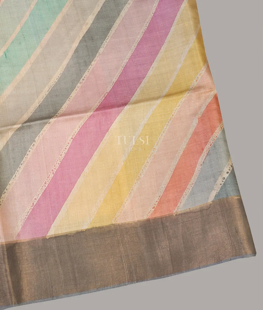 Multicolour Tussar Printed Saree T585174-image