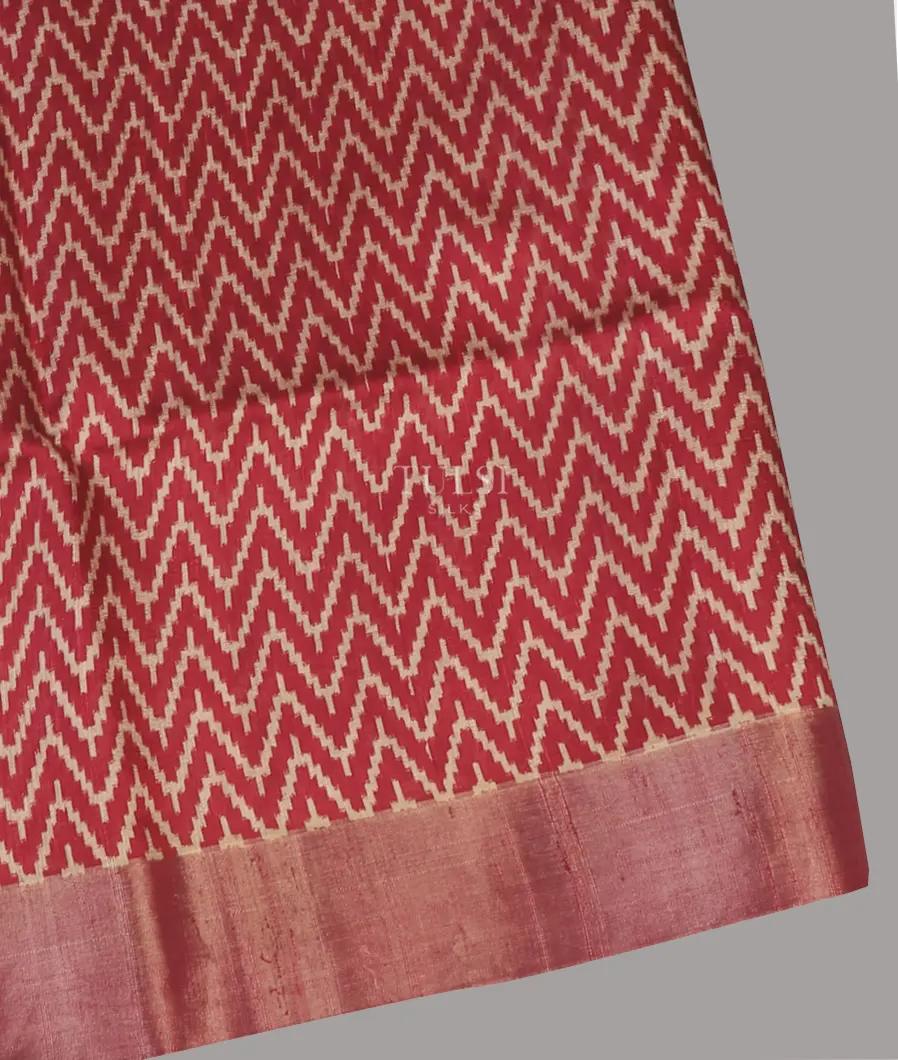 Maroon Printed Raw Silk Saree T585149-image