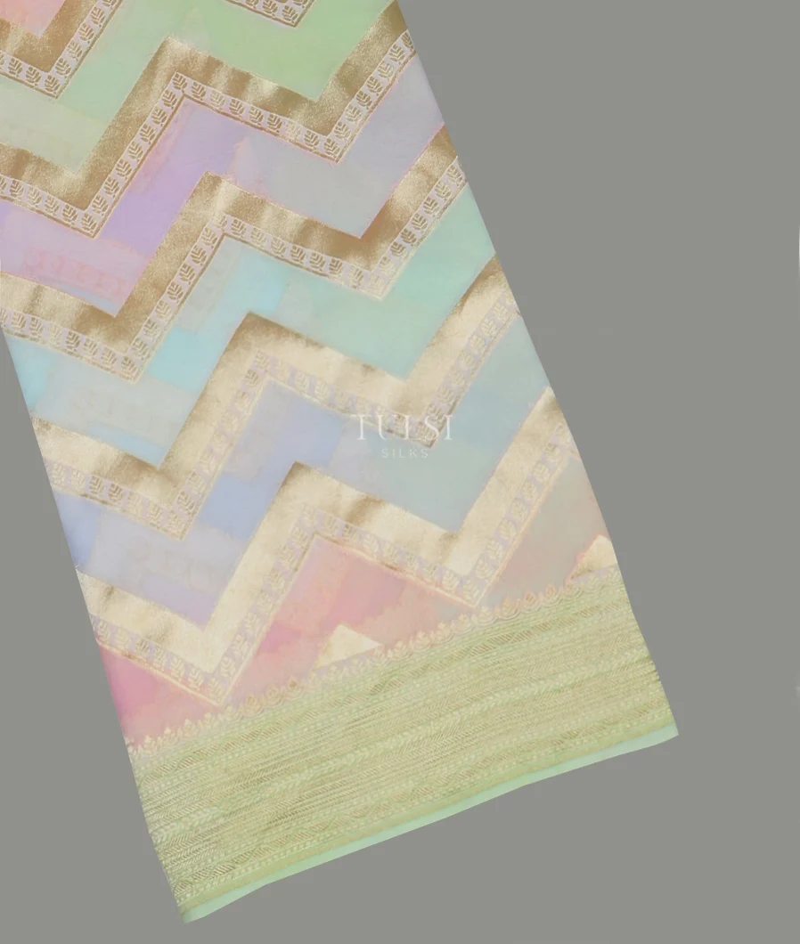 Multicolour Banaras Georgette Silk Saree T459842-image