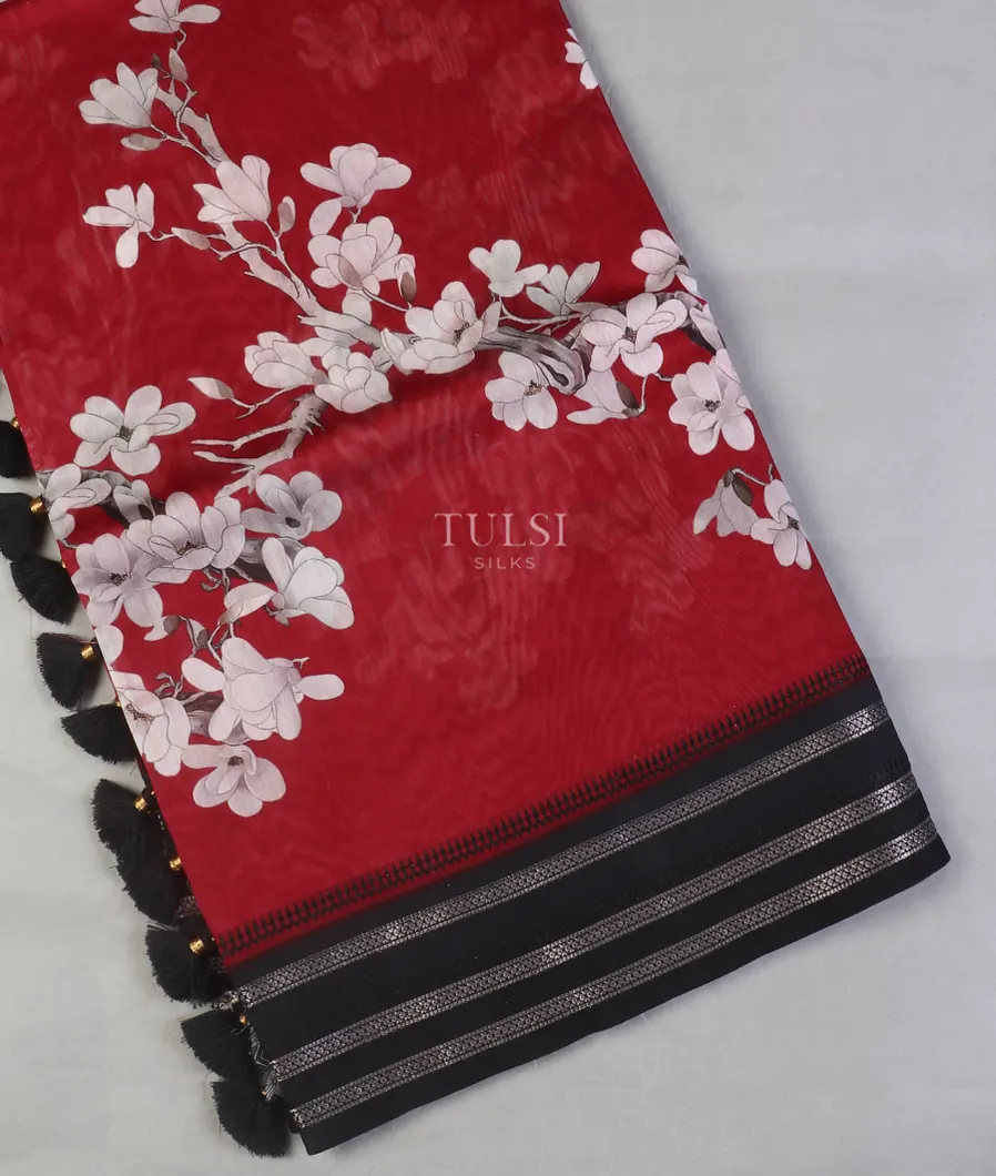 Maroon Chanderi Cotton Saree T591116-image