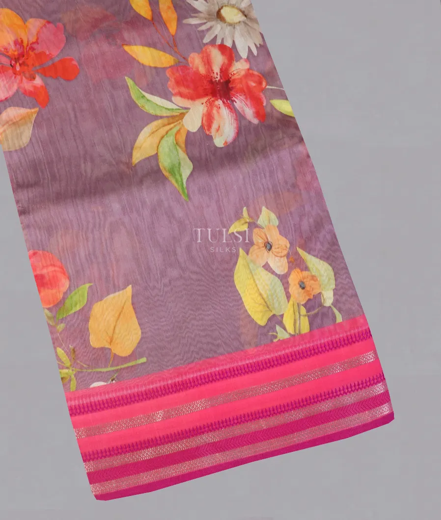 Lavender Chanderi Cotton Saree T591099-image