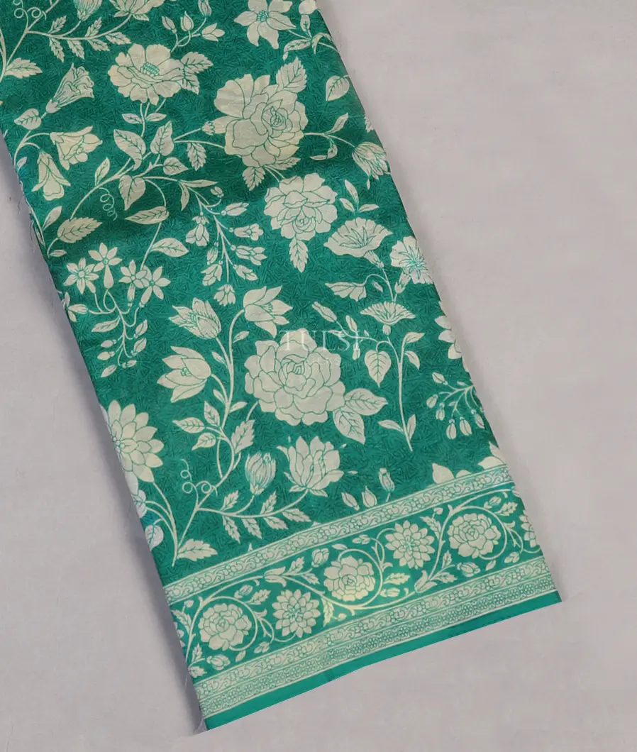 Green Printed Silk Saree T550407-image