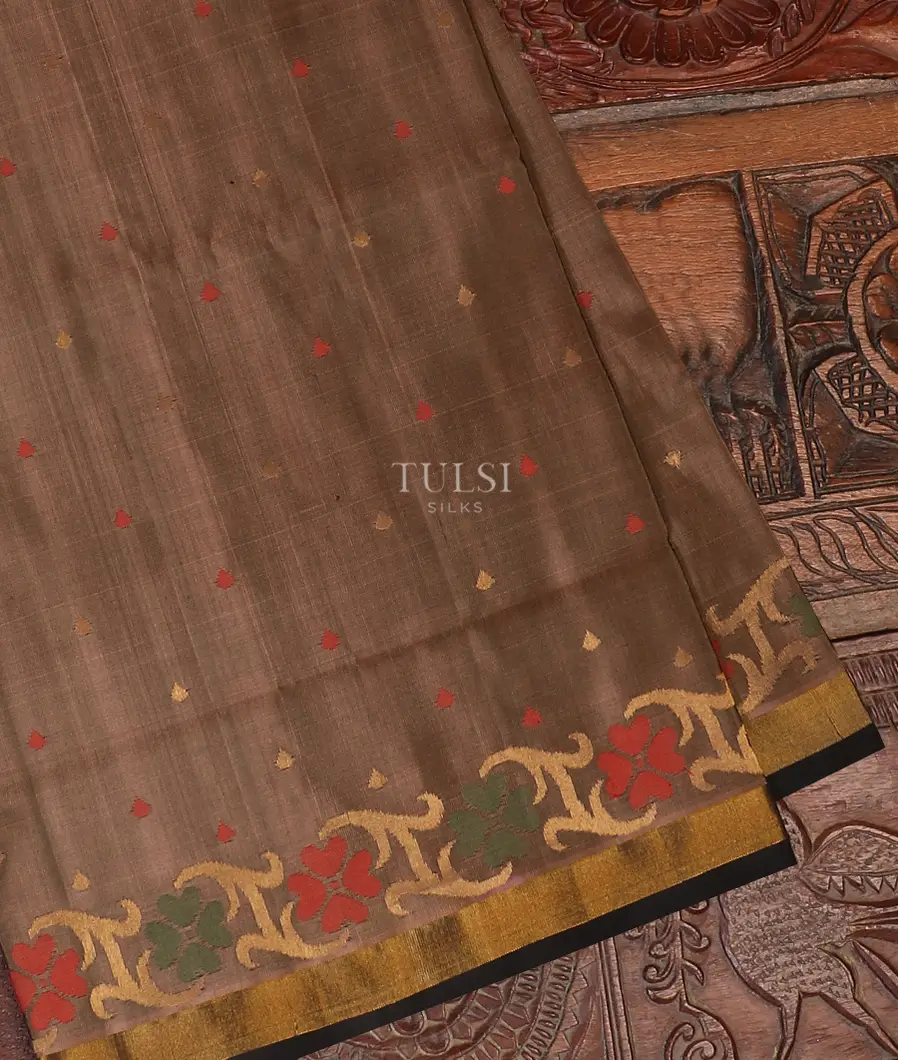 Light Purplish Brown Uppada Silk Saree T589152-image