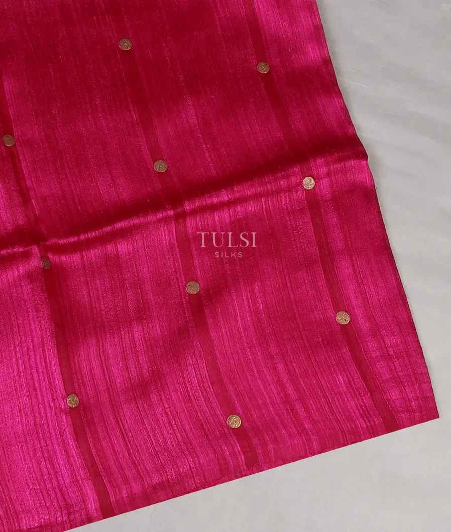 Magenta Handwoven Tussar Saree T588145-image