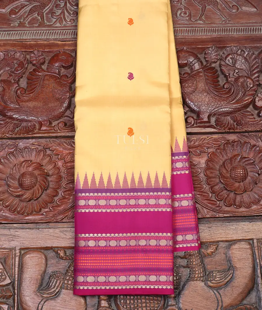 Cream Kanjivaram Silk Saree T582252-image
